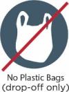 no plastic bags in recycling carts. Drop-off only