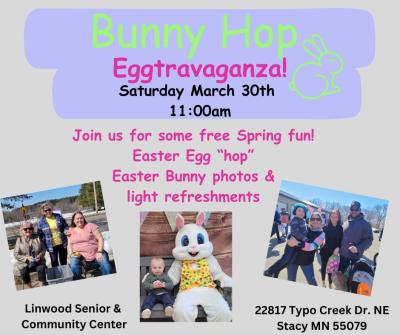 Easter Bunny Hop Saturday March 30th 11am