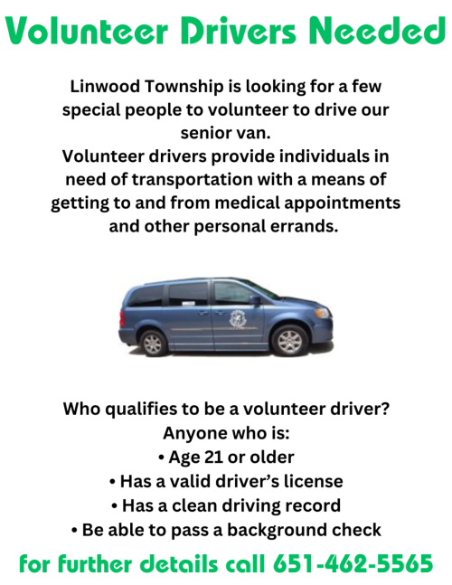 Volunteer Drivers Needed for Transportation